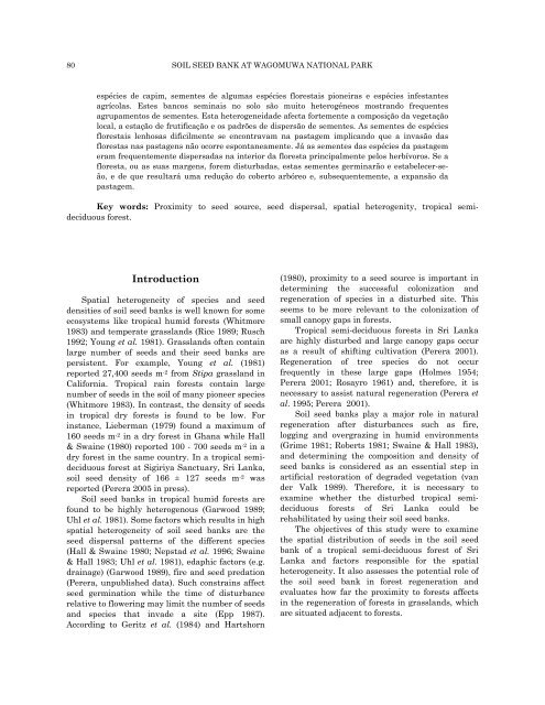 Spatial heterogeneity of the soil seed bank in the tropical semi ...