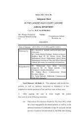 Judgment Sheet IN THE LAHORE HIGH COURT LAHORE/