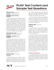 8719 PLAN Sample Test Questions - ACT