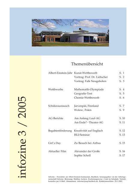 infozine 3 / 2005 - Albert Einstein Gymnasium