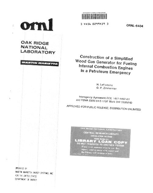 Wood Gas Generator ORNL Mother Earth News