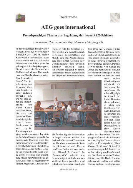 Infozine 3/2003 - Albert Einstein Gymnasium