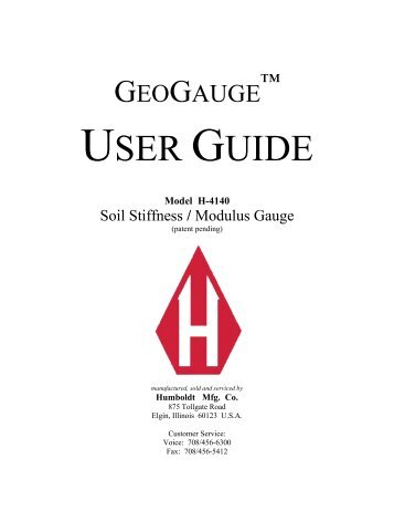 H-4140 GeoGauge Manual - Humboldt Scientific