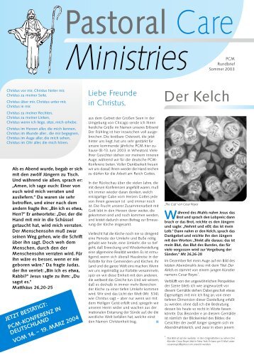 Der Kelch - Pastoral Care Ministries Deutschland