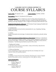 Course Syllabus - IB Spanish 4 - South High School