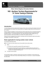 Motor Vehicle Registry Information Bulletin - Department of Transport