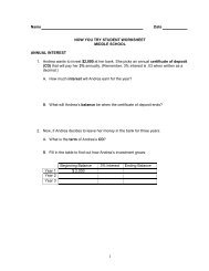 Middle School Now You Try Student Worksheet - SaveAndInvest.org