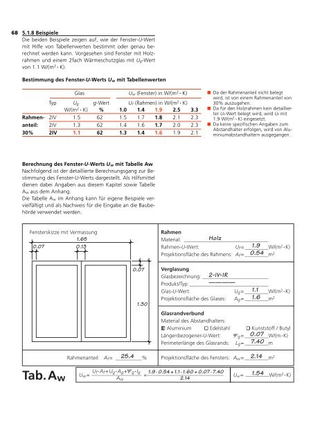 U-Wert-Berechnung und Bauteilekatalog Neubauten