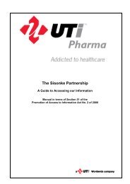 The Sisonke Partnership - UTi Pharma