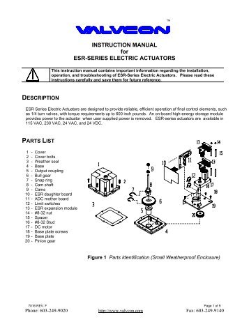 INSTRUCTION MANUAL for ESR-SERIES ELECTRIC ACTUATORS