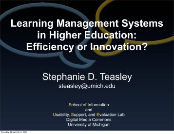 Learning Management Systems in Higher Education ... - CTools