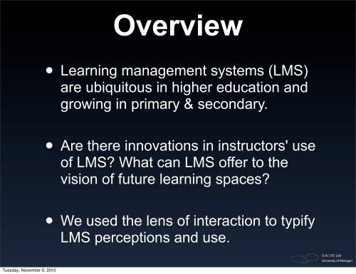 Learning Management Systems in Higher Education ... - CTools