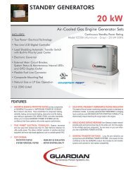 20KW Spec Sheet - Generac Parts