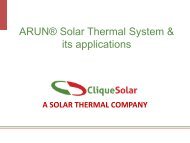 ARUNÂ® Solar Thermal System & its applications - IGEP.in