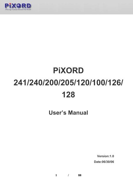 User's Manual - Pixord