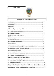 Subsistence and Travelling Policy - Senqu Municipality