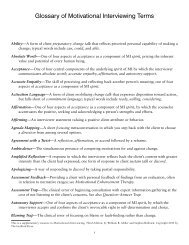 MI-3 glossary of terms 2013 - Motivational Interviewing