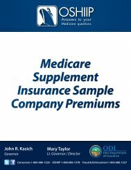 Medicare Supplement Insurance Sample Company Premiums