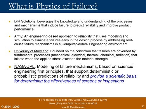 (PoF) and Environmental Stress Screening - DfR Solutions