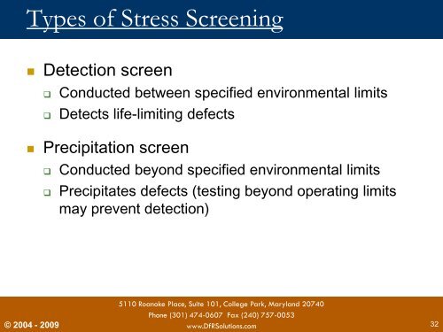 (PoF) and Environmental Stress Screening - DfR Solutions