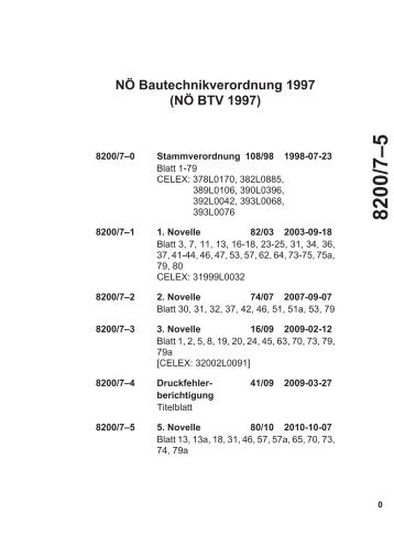 NÖ Bautechnikverordnung 1997 (NÖ BTV 1997) - Bauordnungen