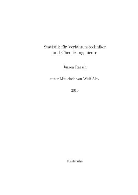 Statistik fÃ¼r Verfahrenstechniker und Chemie-Ingenieure - Alex ...