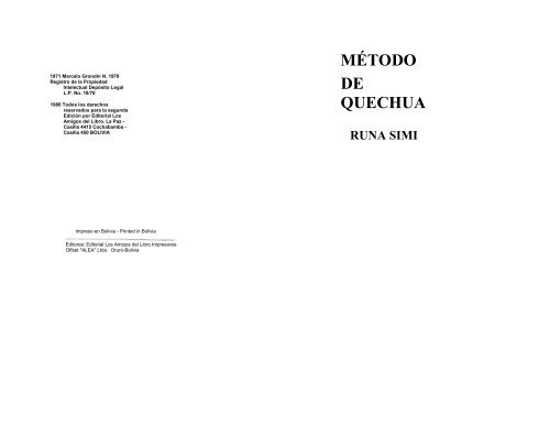 MÃ©todo de Quechua: Runasimi - ILLA