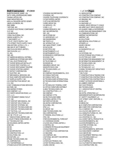 DoD Contractors FY2010 1 of 269 Pages - Fort Sam Houston