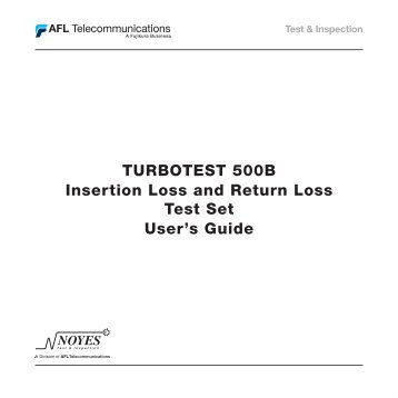 TURBOTEST 500B User's Guide - AFL