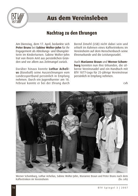13. Oktober 2007 »Erlebnistag Wandern«, Treffpunkt ... - BTV 1877