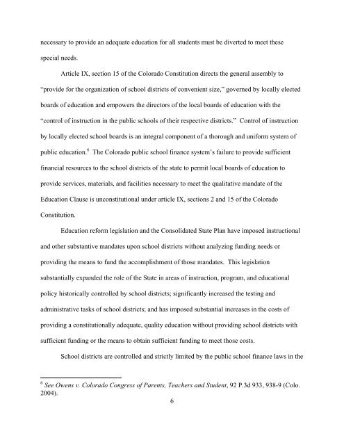 brief in opposition to motion to dismiss - Colorado Attorney General