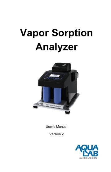 Vapor Sorption Analyzer - AquaLab