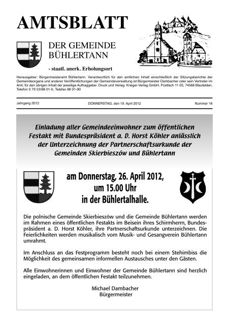 Einladung Aller Gemeindeeinwohner Zum Offentlichen Buhlertann