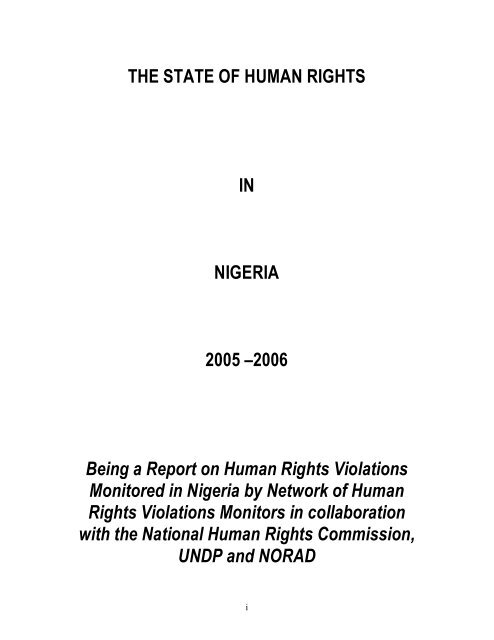 THE STATE OF HUMAN RIGHTS IN NIGERIA 2005 - UNDP Nigeria ...