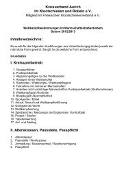 Wettkampfbestimmungen - Kreisverband Aurich im KlootschieÃen ...