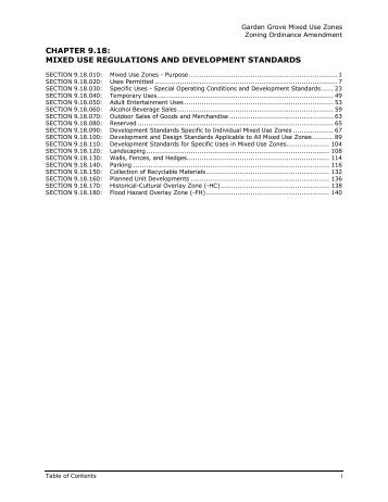 mixed use regulations and development standards - Garden Grove