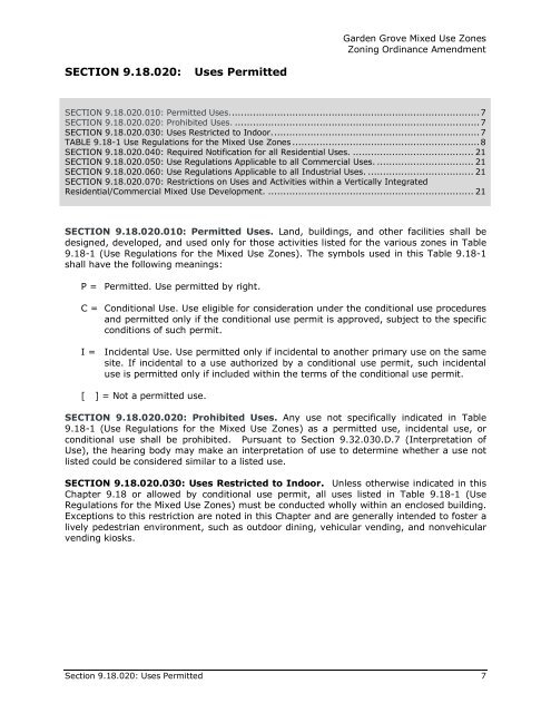 mixed use regulations and development standards - Garden Grove