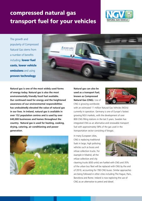 Natural Gas as a transport fuel brochure (PDF, 379Kb) - Bord Gais ...