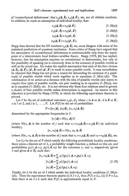 Bell's theorem : experimental tests and implications - Physics at ...