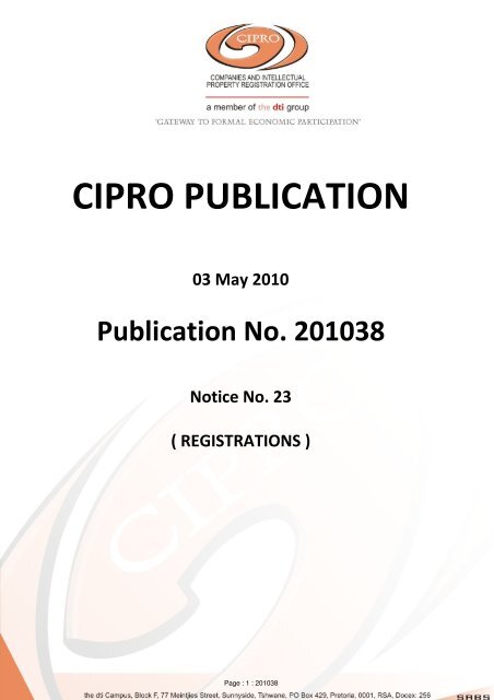 Cipro Publication Cipc - 