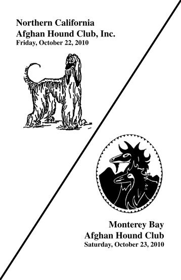 Northern California Afghan Hound Club, Inc. Monterey Bay Afghan ...