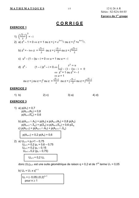 correction maths s2