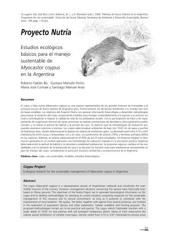 Proyecto Nutria - Secretaria de Ambiente y Desarrollo Sustentable