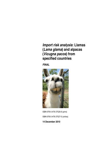 Import risk analysis: Llamas (Lama glama) and alpacas (Vicugna ...