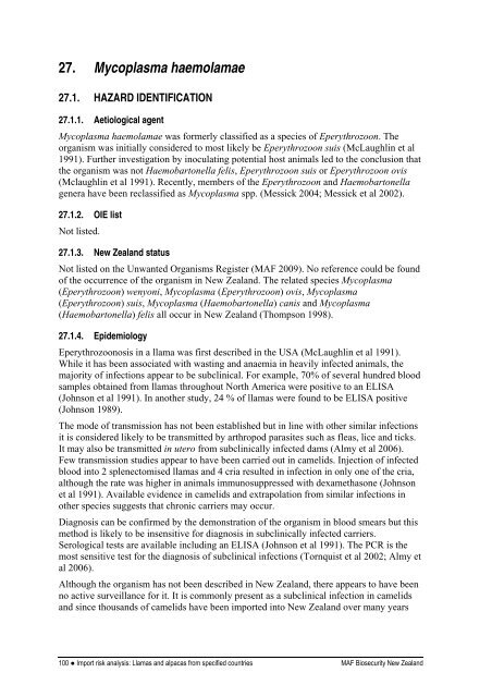 Import risk analysis: Llamas (Lama glama) and alpacas (Vicugna ...