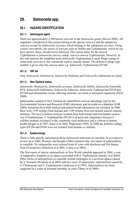 Import risk analysis: Llamas (Lama glama) and alpacas (Vicugna ...