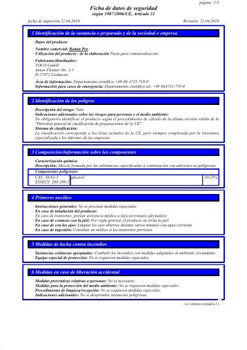 Ficha de datos de seguridad - Voco