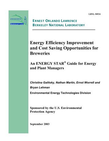 Cost Saving Opportunities for Breweries - Energy Star