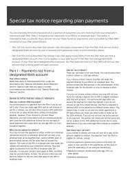 Special tax notice regarding plan payments - TIAA-CREF