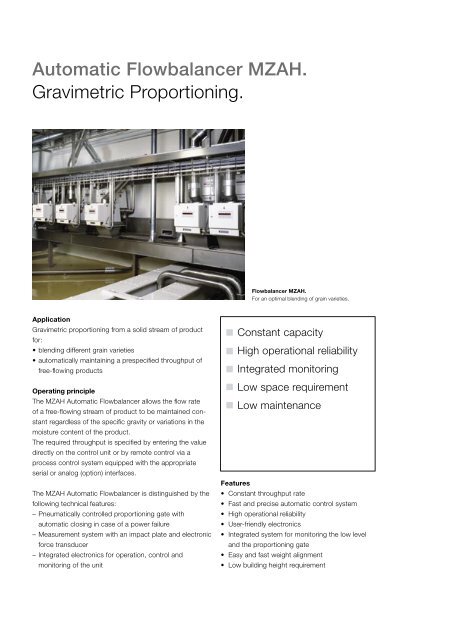 Brochure Flow Balancer MZAH - Bühler